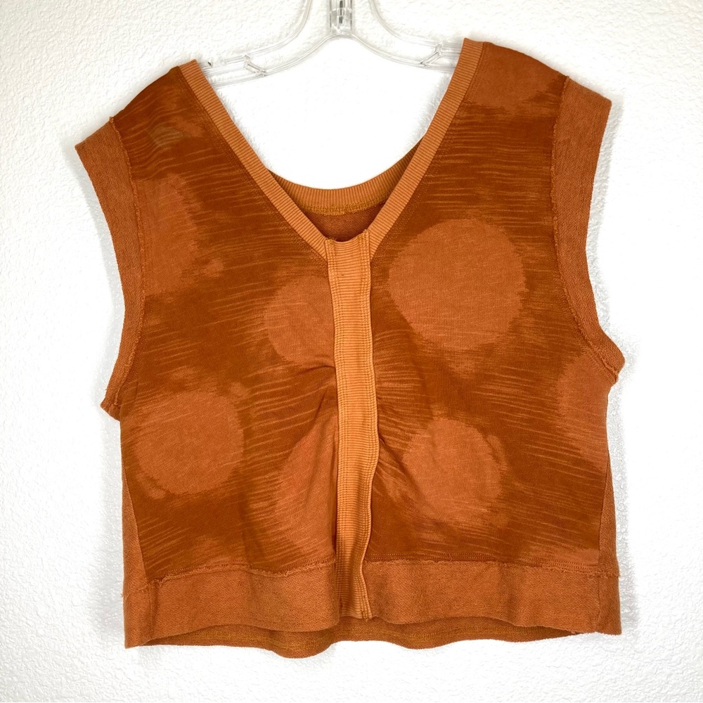 Daily Practice Anthropologie Rust Orange Sleeveless V-Neck Tank Crop Top Medium